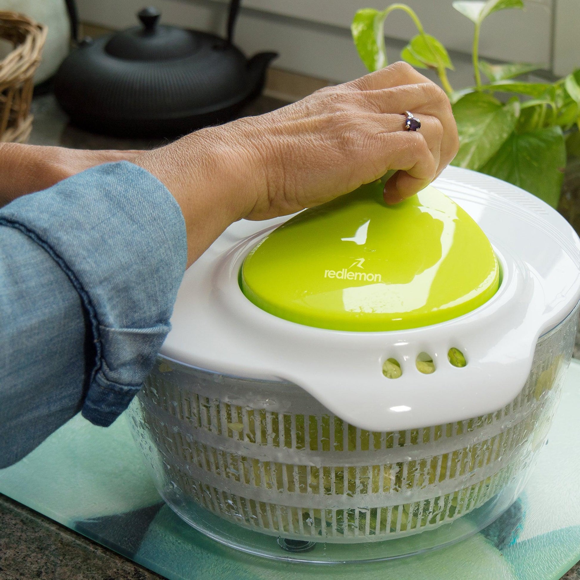 Centrifugadora de Ensalada con Escurridor Integrado 4 Litros - Redlemon