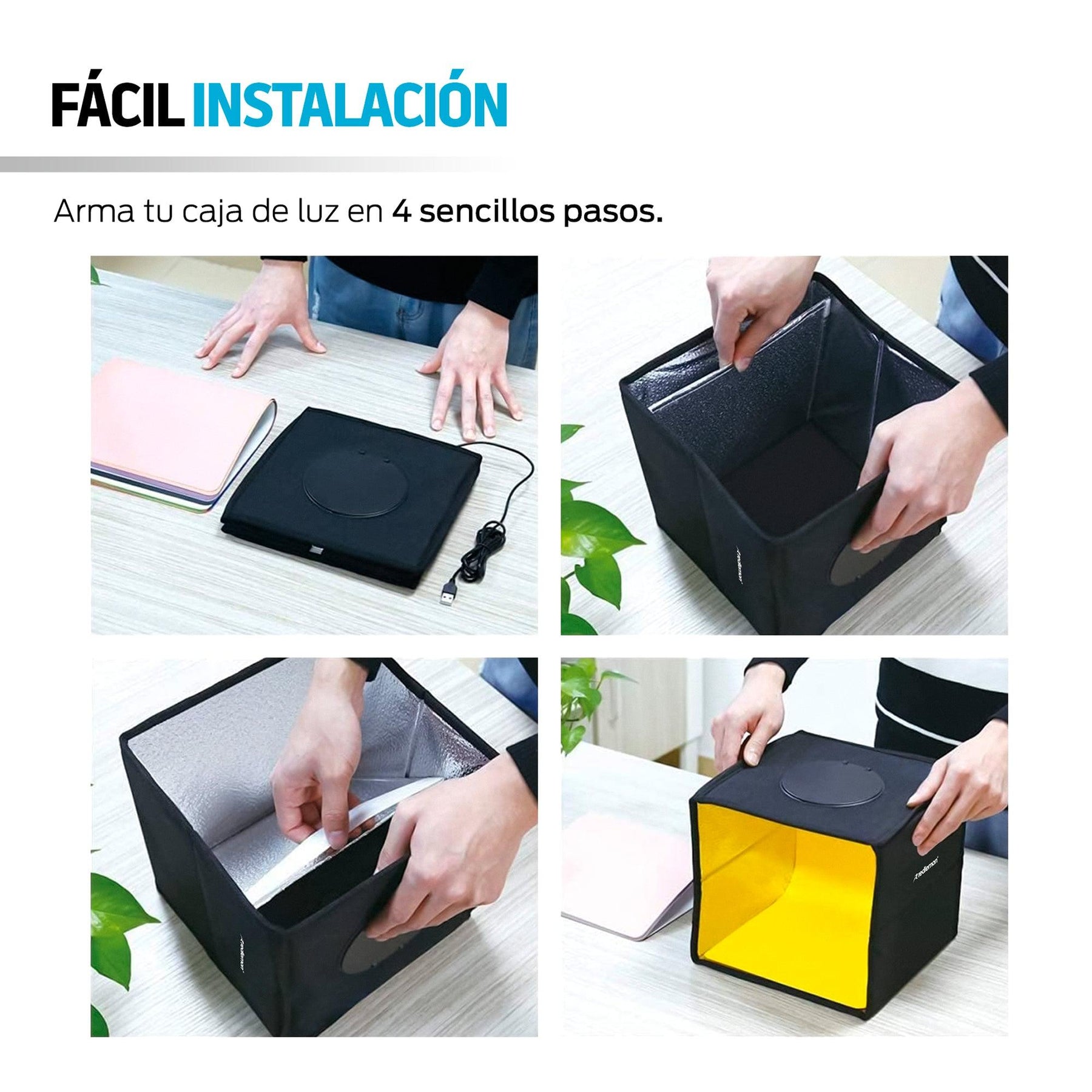 Caja de Luz para Fotografía Profesional con Aro de Luz 40x40 cm - Redlemon