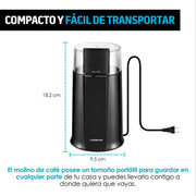 Molino de Café y Especias Eléctrico Automático (50g) - Redlemon