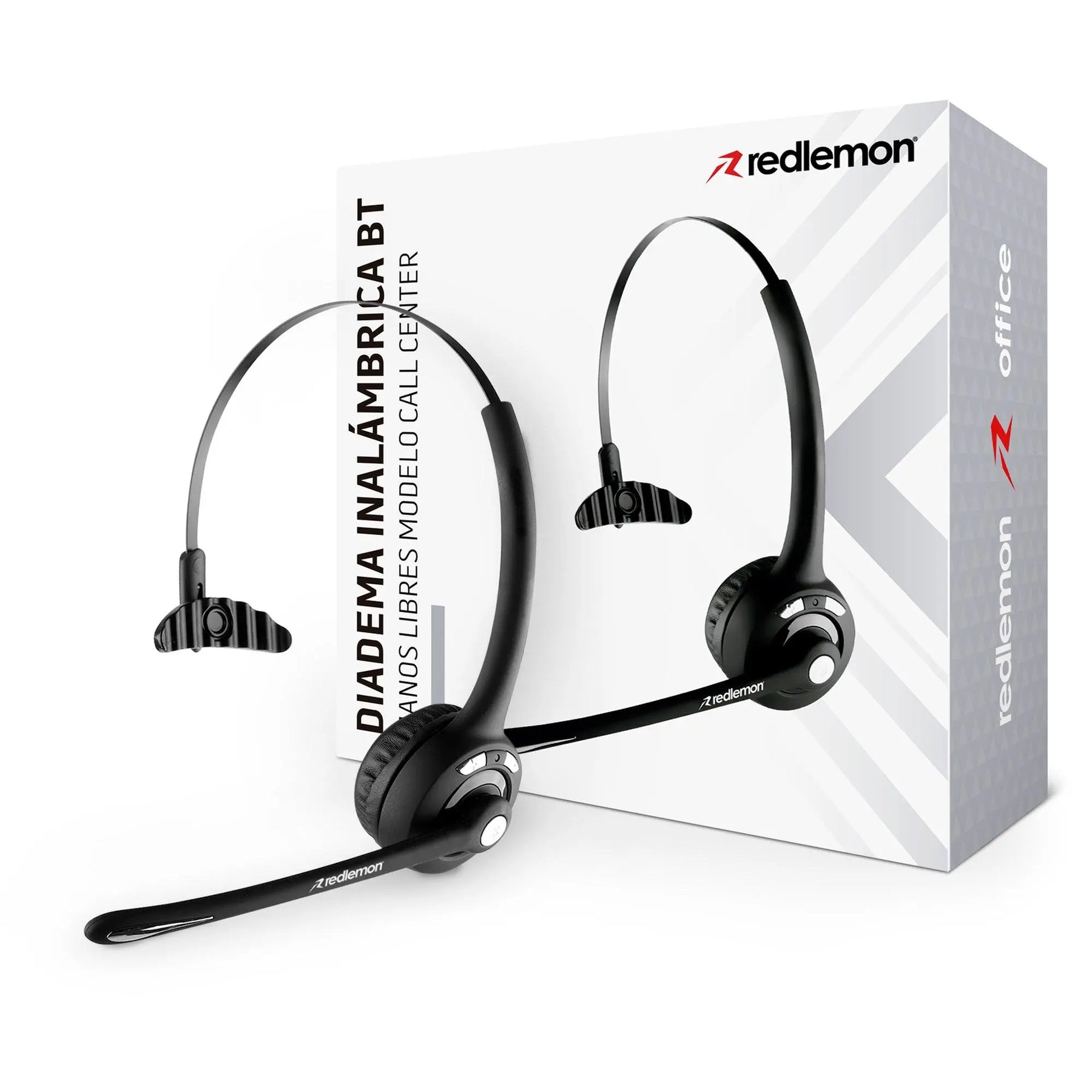 Audífono Bluetooth de Diadema con Micrófono Inalámbrico tipo Call Center para PC, Laptop, Mac, Windows, Android e IOS (iPhone) - Redlemon