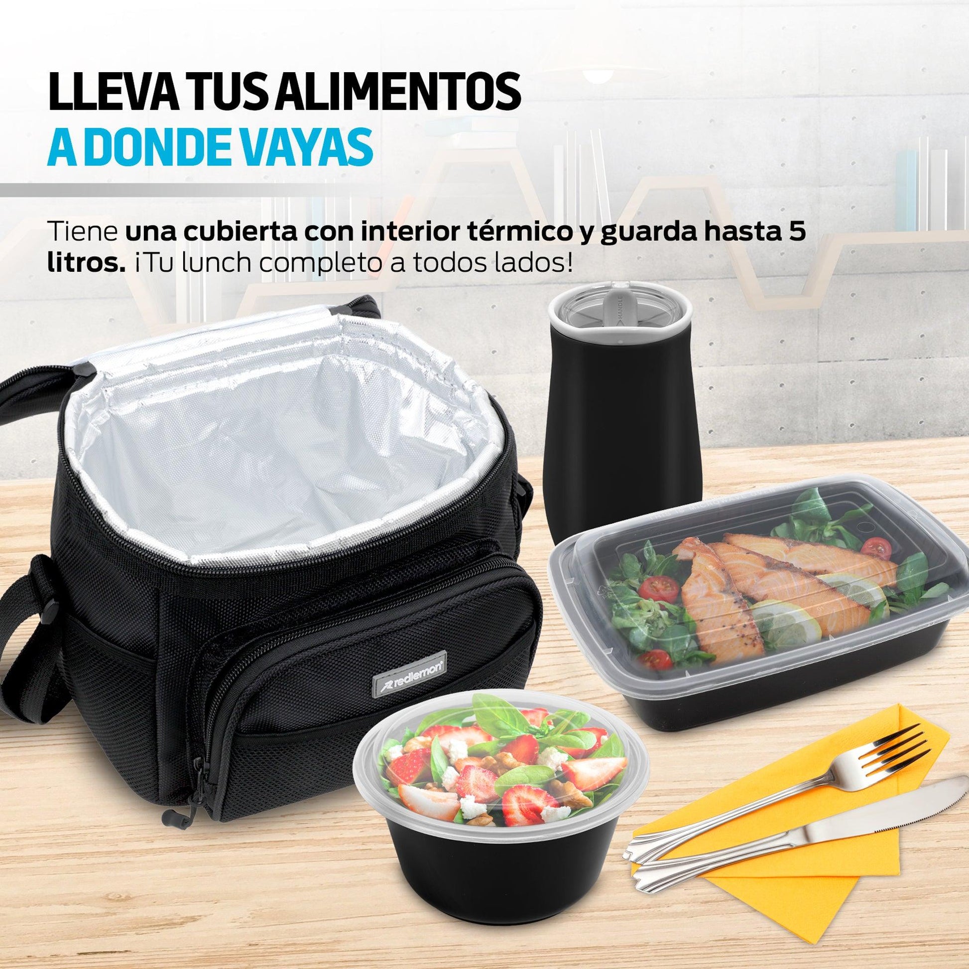 Lonchera Térmica y Hielera Portátil con Múltiples Compartimentos - Redlemon