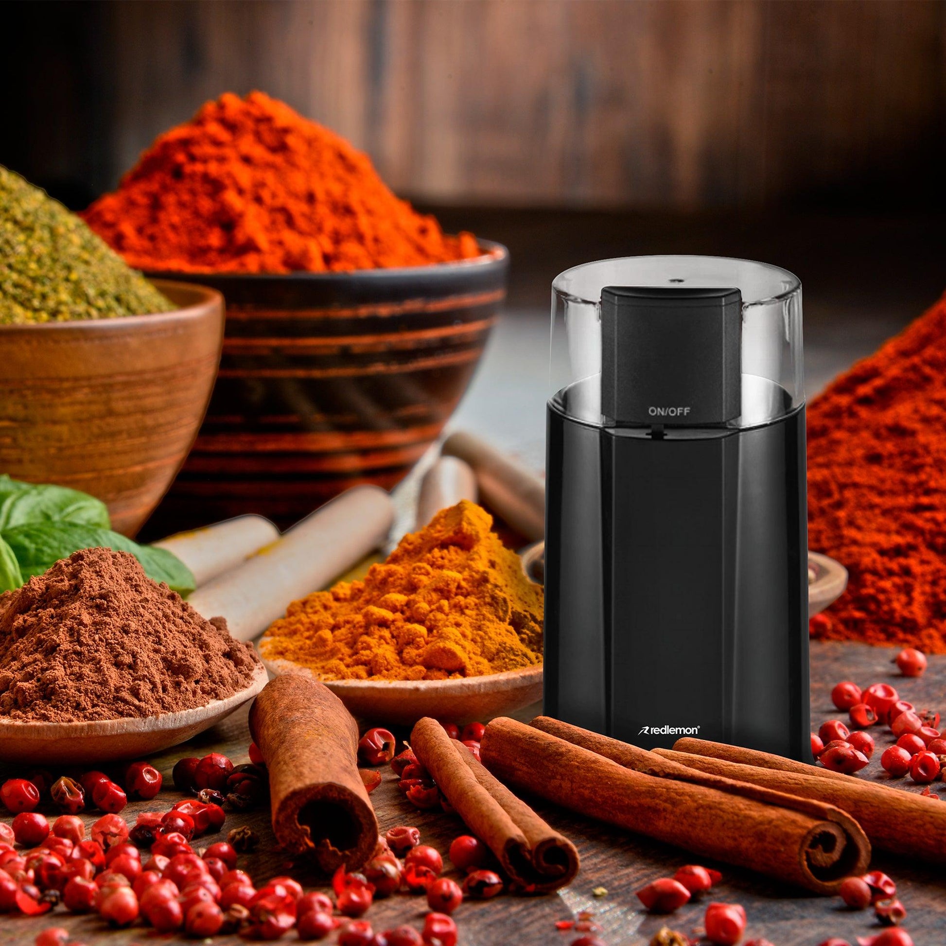 Molino de Café y Especias Eléctrico Automático (50g) - Redlemon