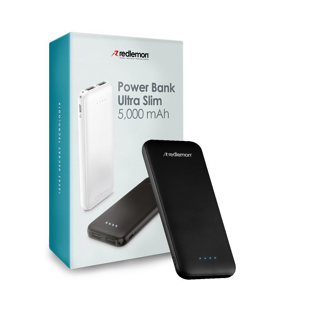 Power Bank 5000mah Batería Portátil Ultra Slim 2 Puertos USB - Redlemon