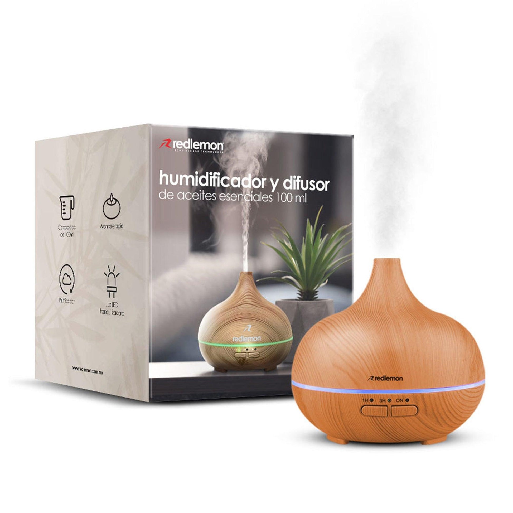 Difusor Aceites Humidificador Aromaterapia 100 Ml - Redlemon