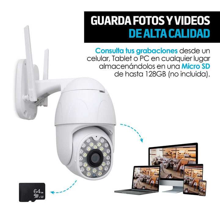 Cámara de Seguridad para Exterior WiFi HD Visión Nocturna - Redlemon