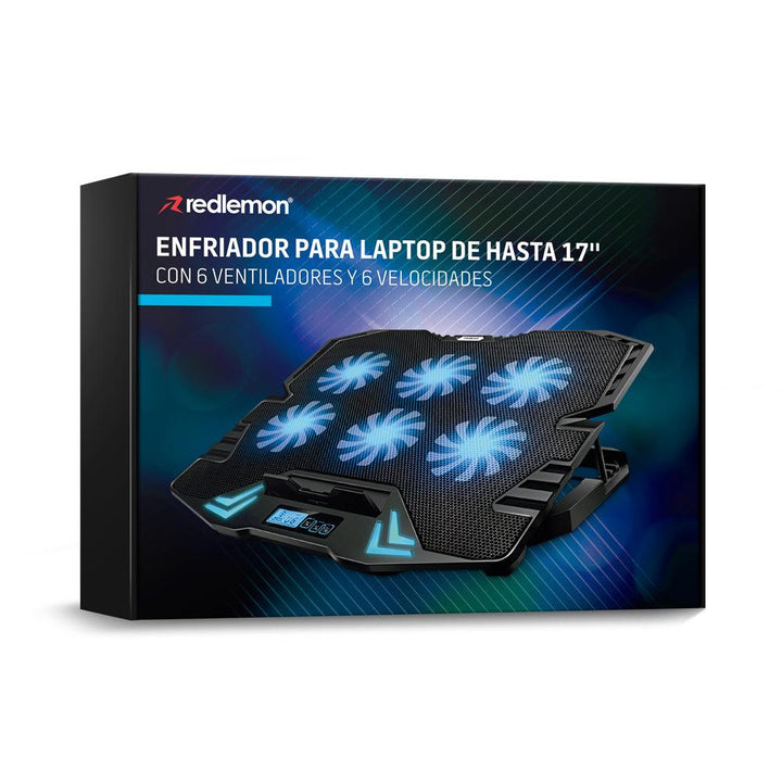 Ventilador y Soporte para Laptop Gamer de 6 Velocidades - Redlemon