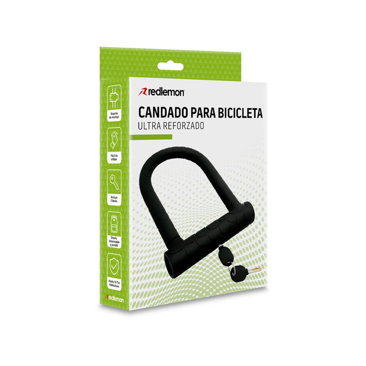 Candado para Bicicleta Premium en U Ultra Reforzado Contra Agua - Redlemon