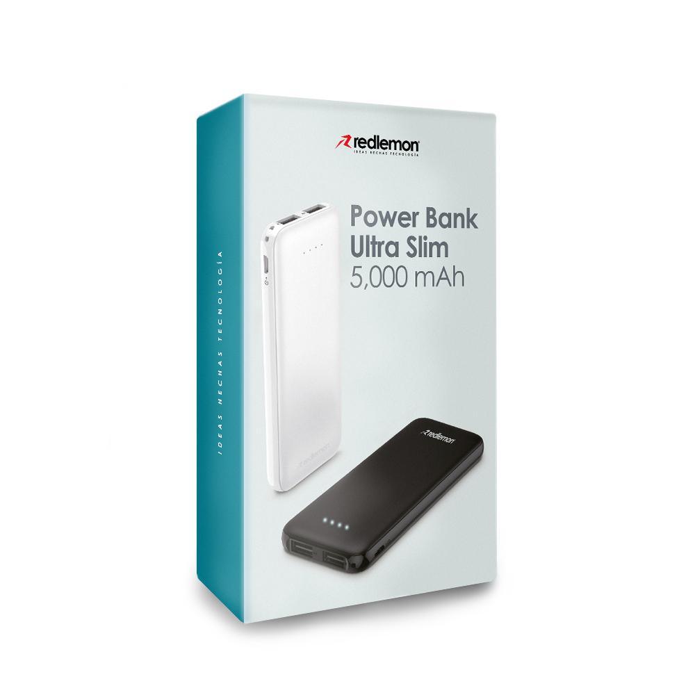 Power Bank 5000mah Batería Portátil Ultra Slim 2 Puertos USB - Redlemon